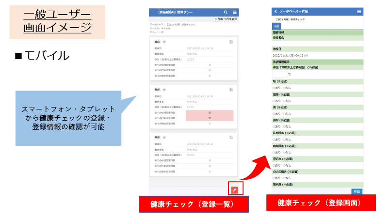 一般ユーザー画面イメージ（モバイル）