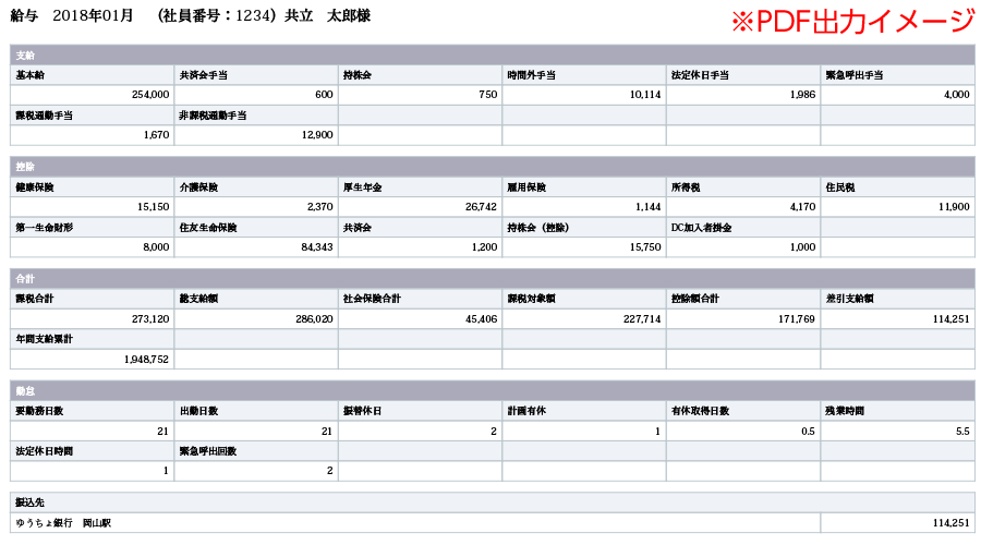 PDF出力イメージ